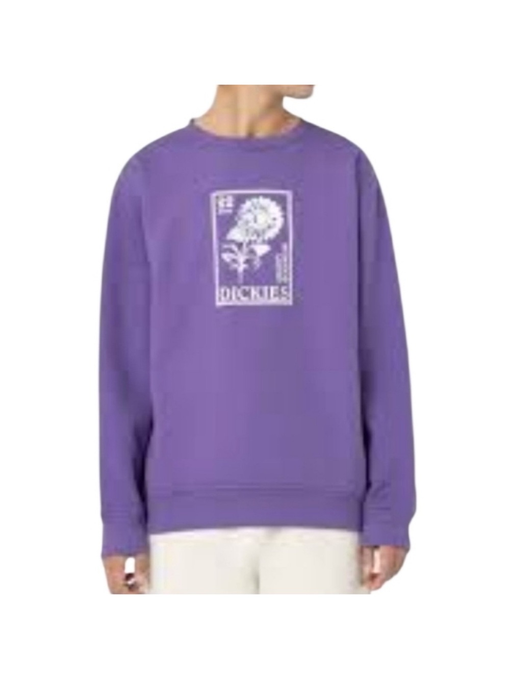 Dickies Garden Plain Sweatshirt Mens 2XL Purple White Graphic Crewneck